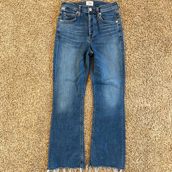 Citizens of Humanity Jeans Isola Cropped Boot Button Fly Raw Hem Size 25 - Picture 9 of 12
